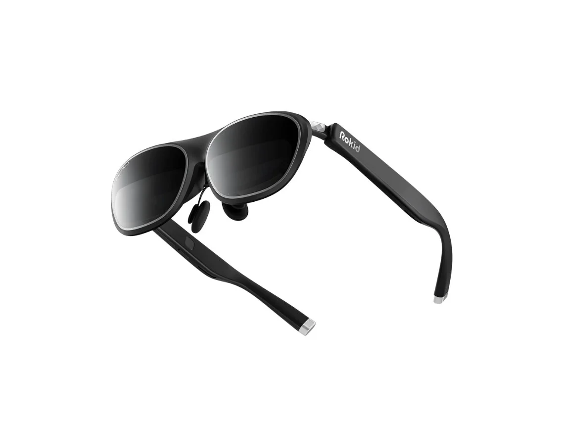 Gafas inteligentes Rokid Max 2, gafas de realidad aumentada con pantalla dual Micro-OLED, 120 Hz, ajuste de dioptrías y modo portátil de pantalla grande.
