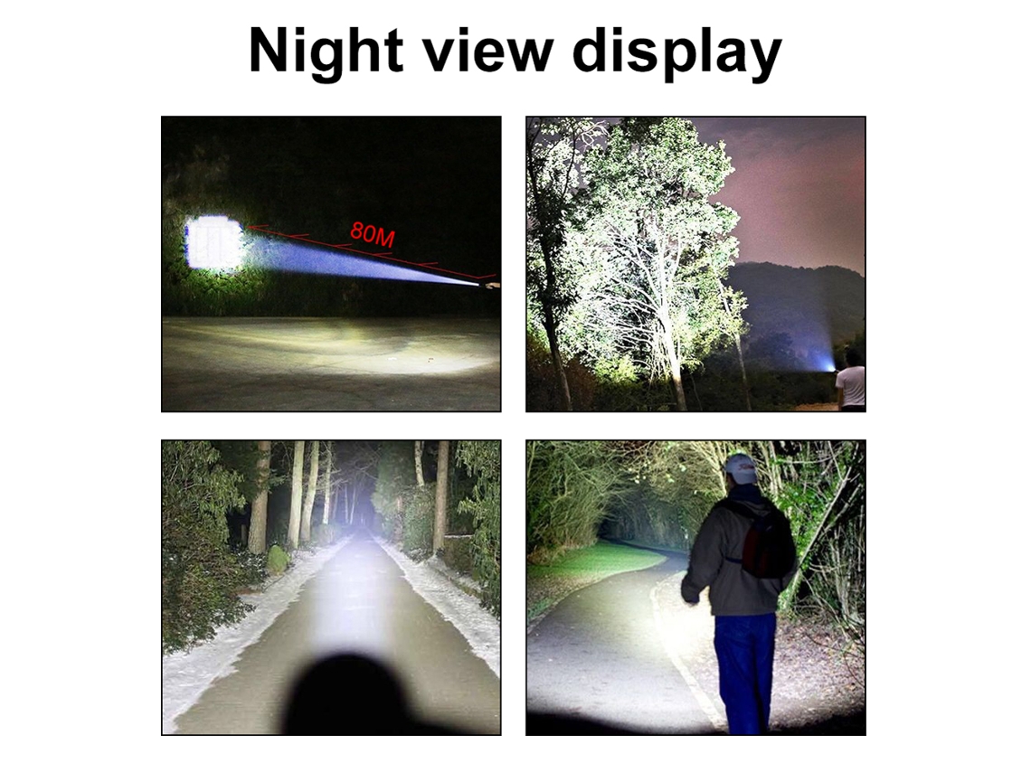 Linterna Led Recargable Por Usb De Alta Luminosidad Con Zoom Y Luz Lateral, 3 Modos Para Acampar, Aventuras Y Emergencias.