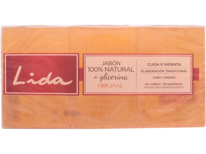 Jabón LIDA 100% Natural Glicerina Original 3 Unidades