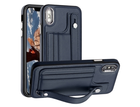 Funda Mobile Phone Cases Shockproof With Wrist para iPhone XS Max Piel Marrón