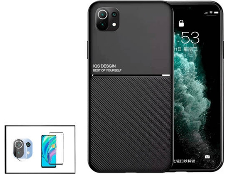 Kit Funda Magnetic Lux ,5D Full Cover y Protector de Cámara Trasera Xiaomi Mi 11 Lite PHONECARE Negro