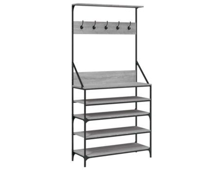 Perchero VIDAXL con zapatero gris Sonoma (90x34x184 cm)
