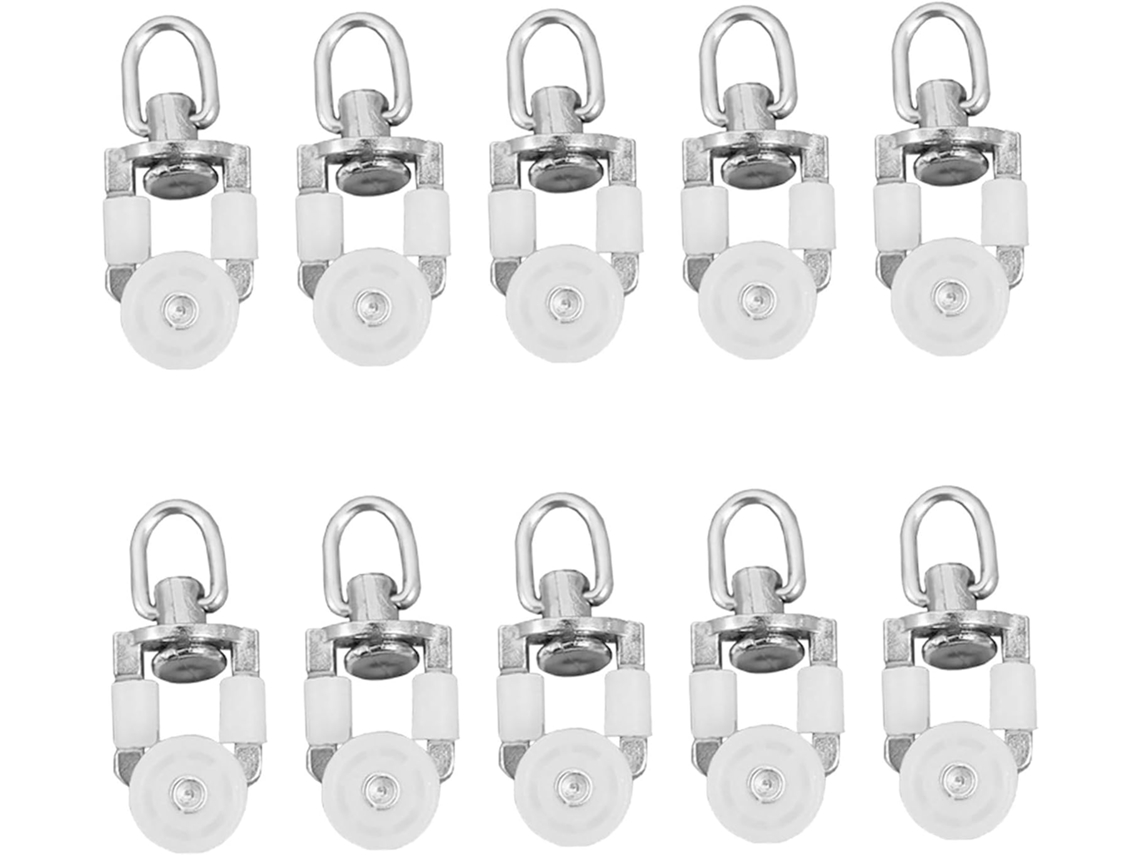 Rodízios Silenciosos Para Trilho De Cortina, Com Rodas Duplas, Em Liga, Para Trilhos Retos E Curvos, Pacote Com 20