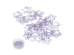 100 clips de papel morados resistentes y portátiles con forma de estrella para oficina, clasificación de archivos y notas.