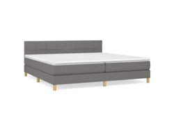 Maison Exclusive - Cama Box Spring Con Colchón Tela Gris Oscuro 200x200 Cm