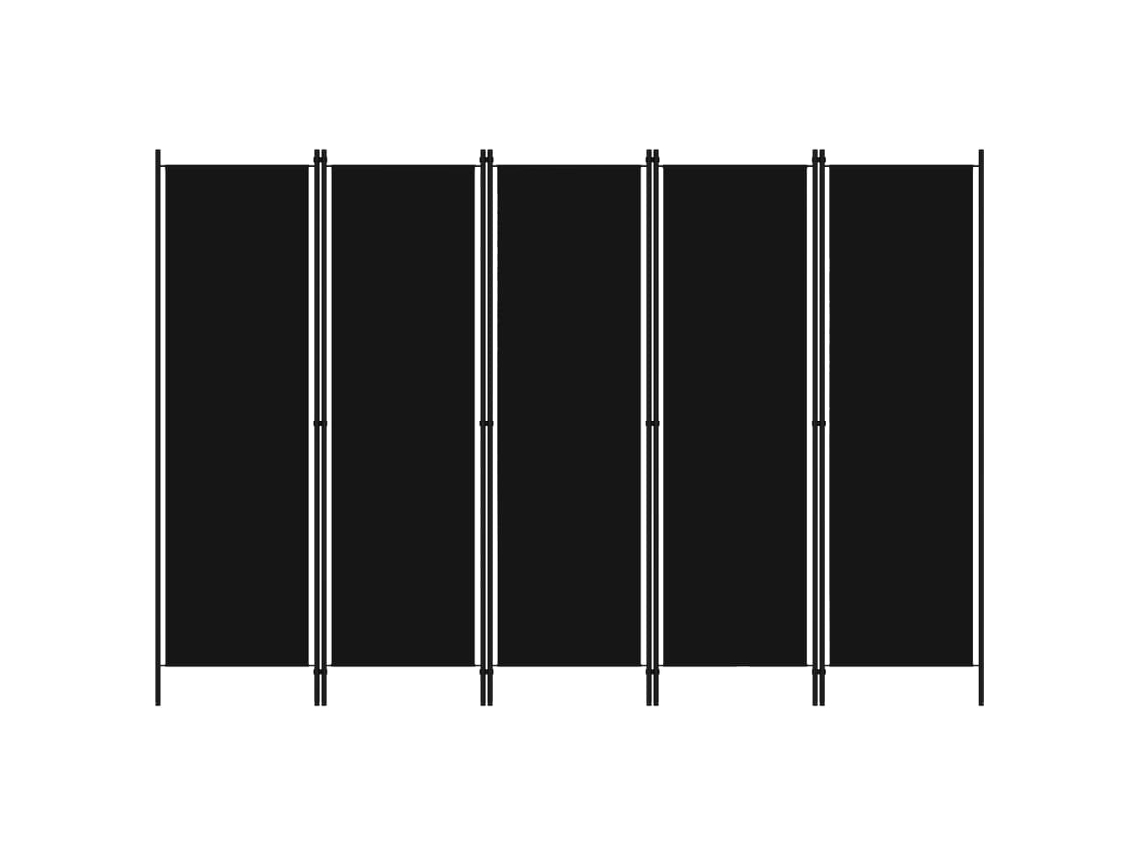 Biombo Divisor De 5 Paneles Negro 250x180 Cm