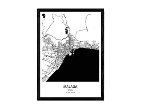 Poster NACNIC Mapa de Malaga España (A3)