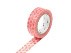 Cinta adhesiva decorativa estrellas rojas Asanoha Shuaka - 1,5 cmx7 m