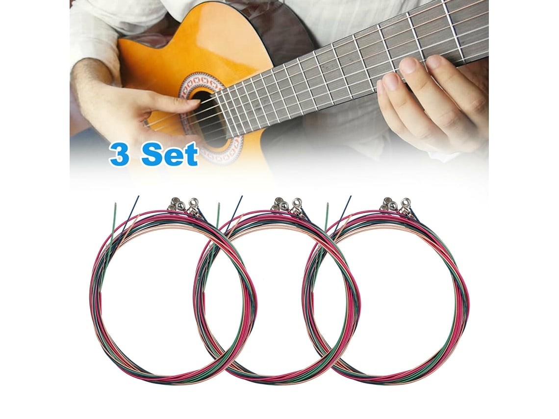 Ats-6 Cuerdas De Guitarra Acústica Coloridas 1ª-6ª Cuerda De Acero