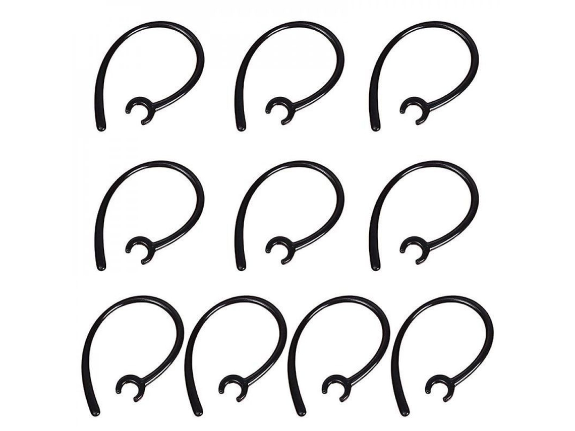 10 Unidades De Ganchos Para Auriculares Bluetooth Samsung, Plantronics Y Motorola De 6 Mm, Color Negro.