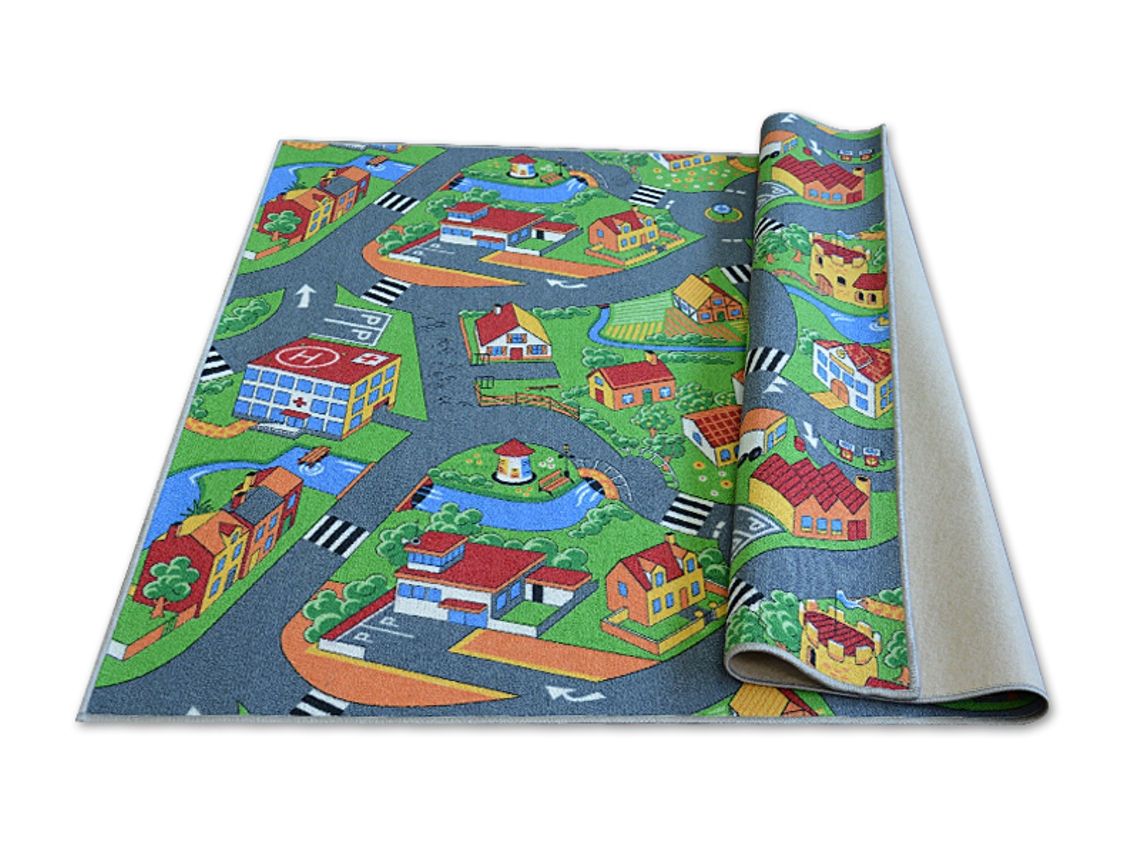 Alfombra Infantil Calles Little Village (100 x 400 cm)