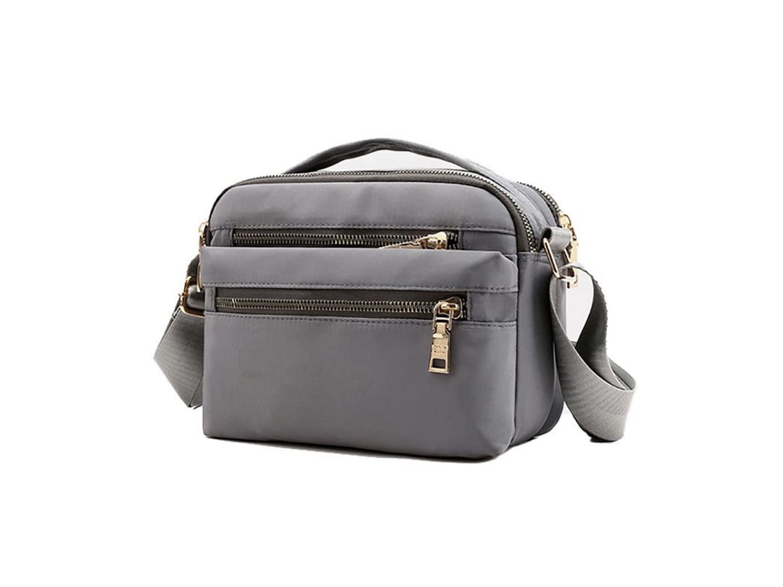 Bolsa Cruzada Para Mujer, Bolso Messenger Con Múltiples Bolsillos, Bolso De Hombro, Gris
