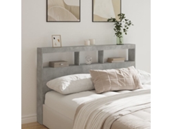 Cabecero De Cama Con Luz Led Gris Hormigón 160x17x102 Cm