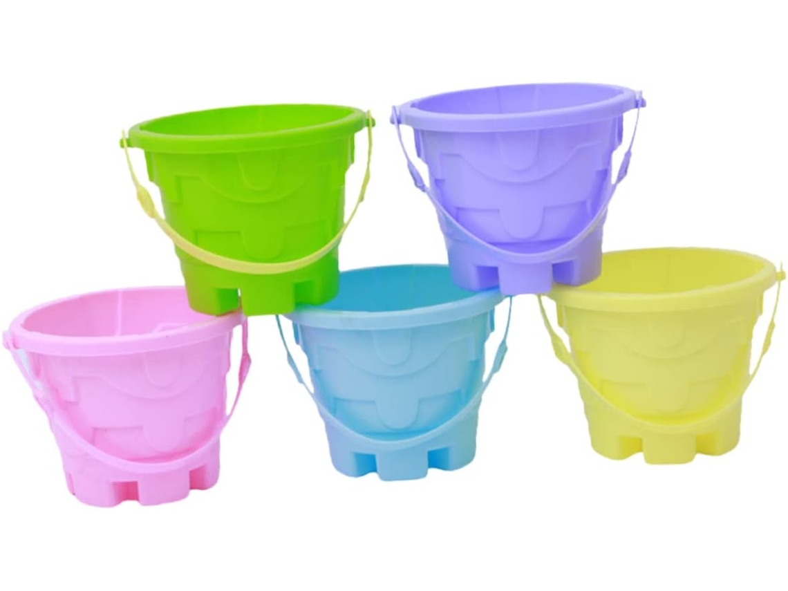Juego De 5 Cubos De Plástico Para Niños Y Niñas,... Niñas, Coloridos Iatura