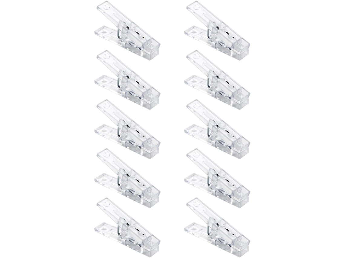 Clips Fotos Montaje Decorativo Plástico Transparente Paquete 20 Pequeños Oficina