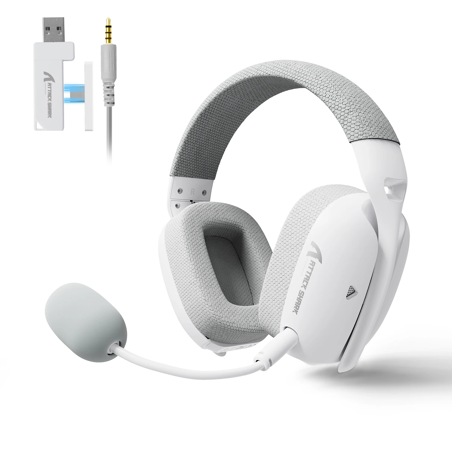 (blanco) Auriculares Para Juegos Ultraligeros Con Micrófonos Duales, Baja Latencia, Admite Conexiones Inalámbricas Y Por Cable.