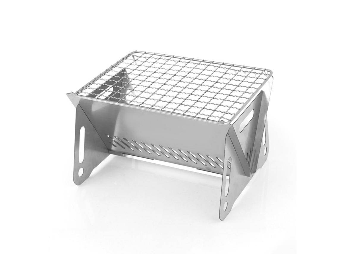 Gradeiro De Camping Plegável Portátil Em Aço Inox Removível Para Churrasco Ao Ar Livre Picnic Hiking Praia Festa Pátio