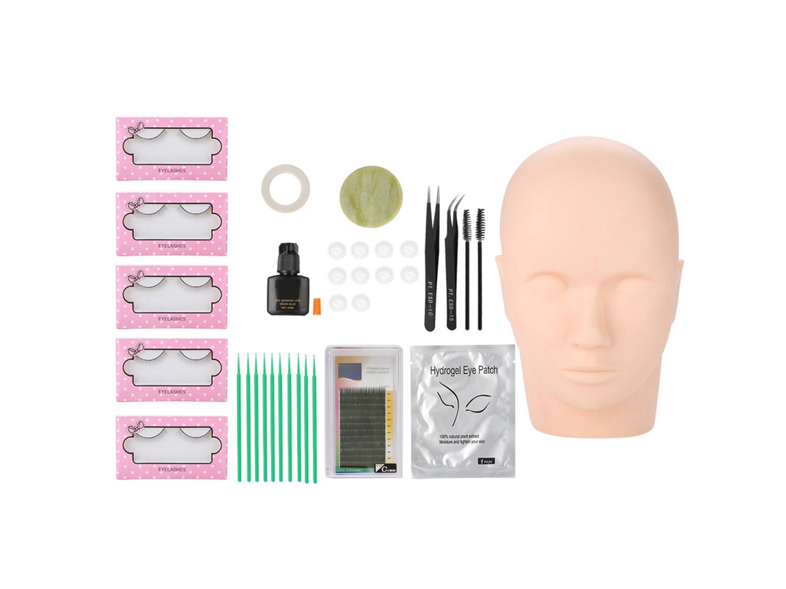 Kit De Extensiones De Pestañas De 11 Piezas Con Pinzas, Pegamento Y Bastoncillos Limpiadores Para Injertos.