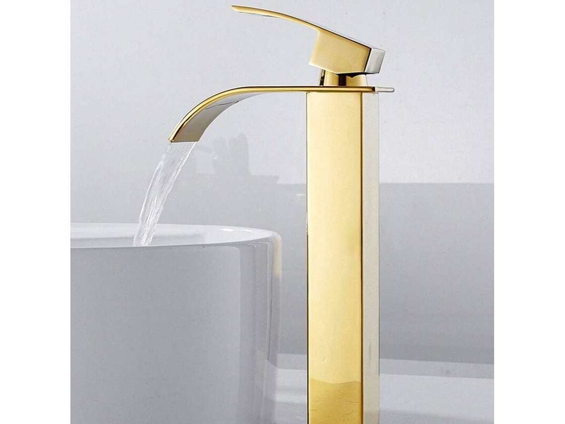 Grifo De Baño Con Caño En Cascada, Mezcla De Agua Fría Y Caliente, Cromado Cuadrado, Adecuado Para Aplicaciones De Un Solo Orificio.