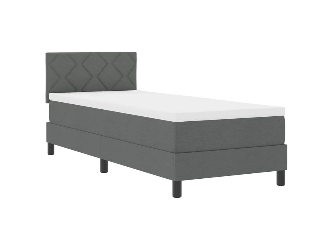 Maison Exclusive - Cama Tipo Box Spring Con Colchón Gris Oscuro 80 X 200 Cm Tela
