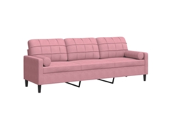 Maison Exclusive - Sofá De 3 Plazas Con Cojines Terciopelo Rosa 210 Cm