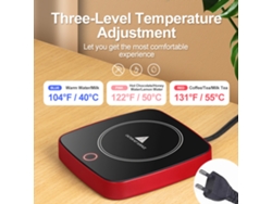 Calentador de tazas Digitallab con temperatura ajustable y temperatura constante de 55 grados (rojo)