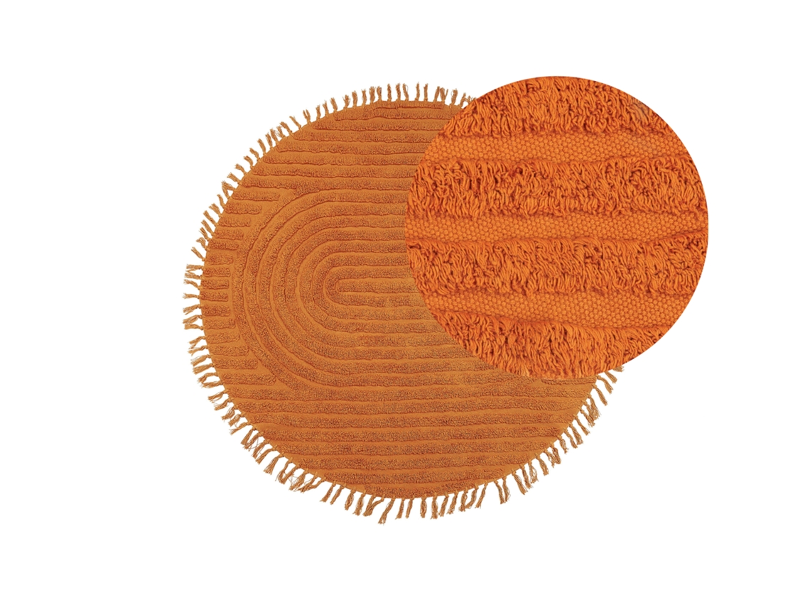 Alfombra BELIANI Halfeti de Algodón Naranja 140x140