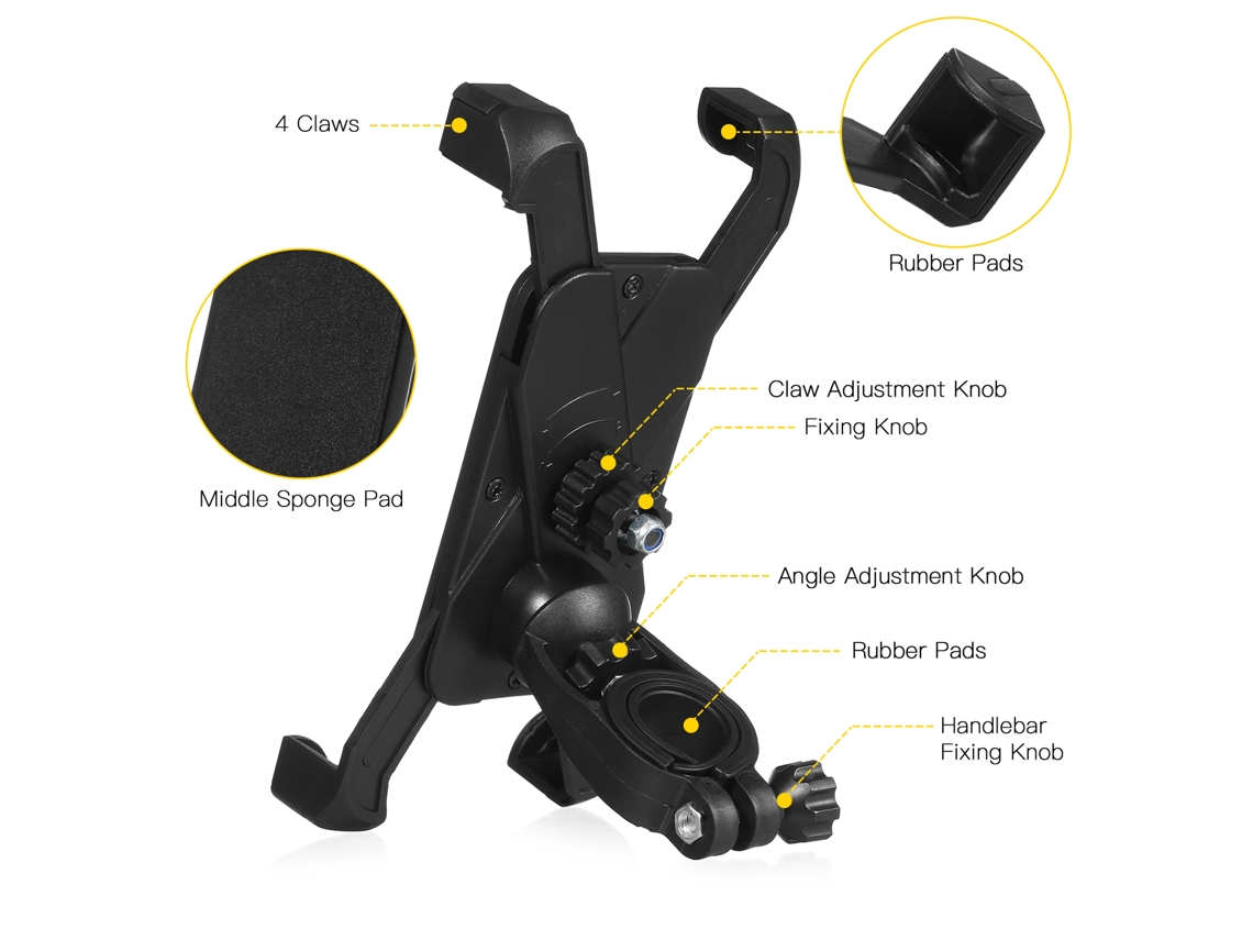 2026-soporte Para Teléfono De Bicicleta 360° Rotación, Montura Universal Ajustable Para Manillar De Bicicleta Y Patinete Eléctrico