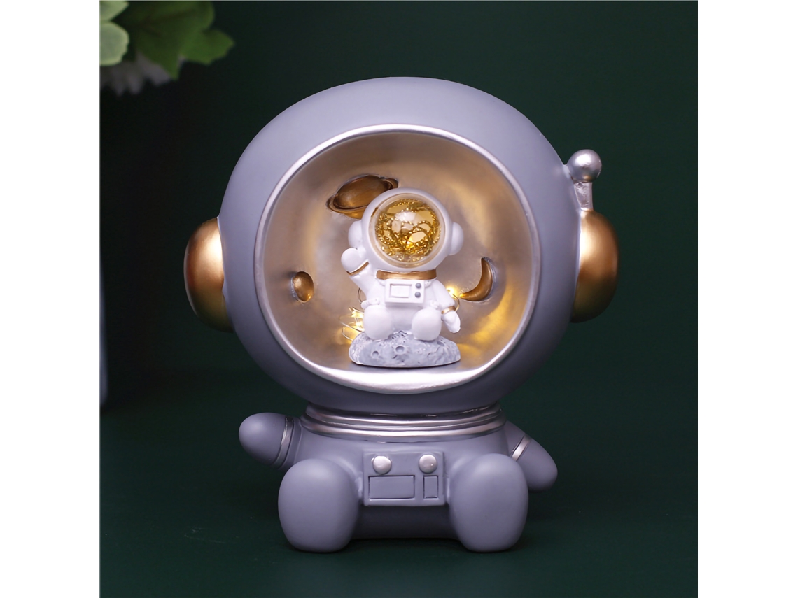 2026-lámpara De Mesa Astronauta Decorativa Resina Sintética Ornamento Para Salón Gabinete De Vinos Máscara Negra