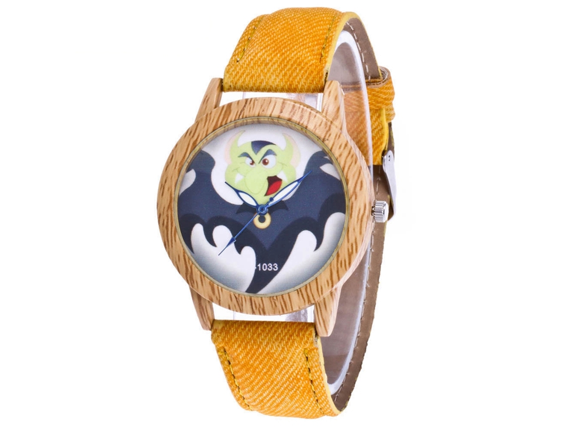 Reloj De Cuarzo De Aleación Con Textura De Madera Imitada Zhoulianfa Halloween (amarillo)