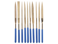 Juego De 10 Limas De Acero Diamantado Con Revestimiento De Titanio De 5x180 Mm Para Lijar Y Cortar.