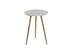 Mesita Auxiliar Marmol Aluminio Blanco 36x36x48,5cm