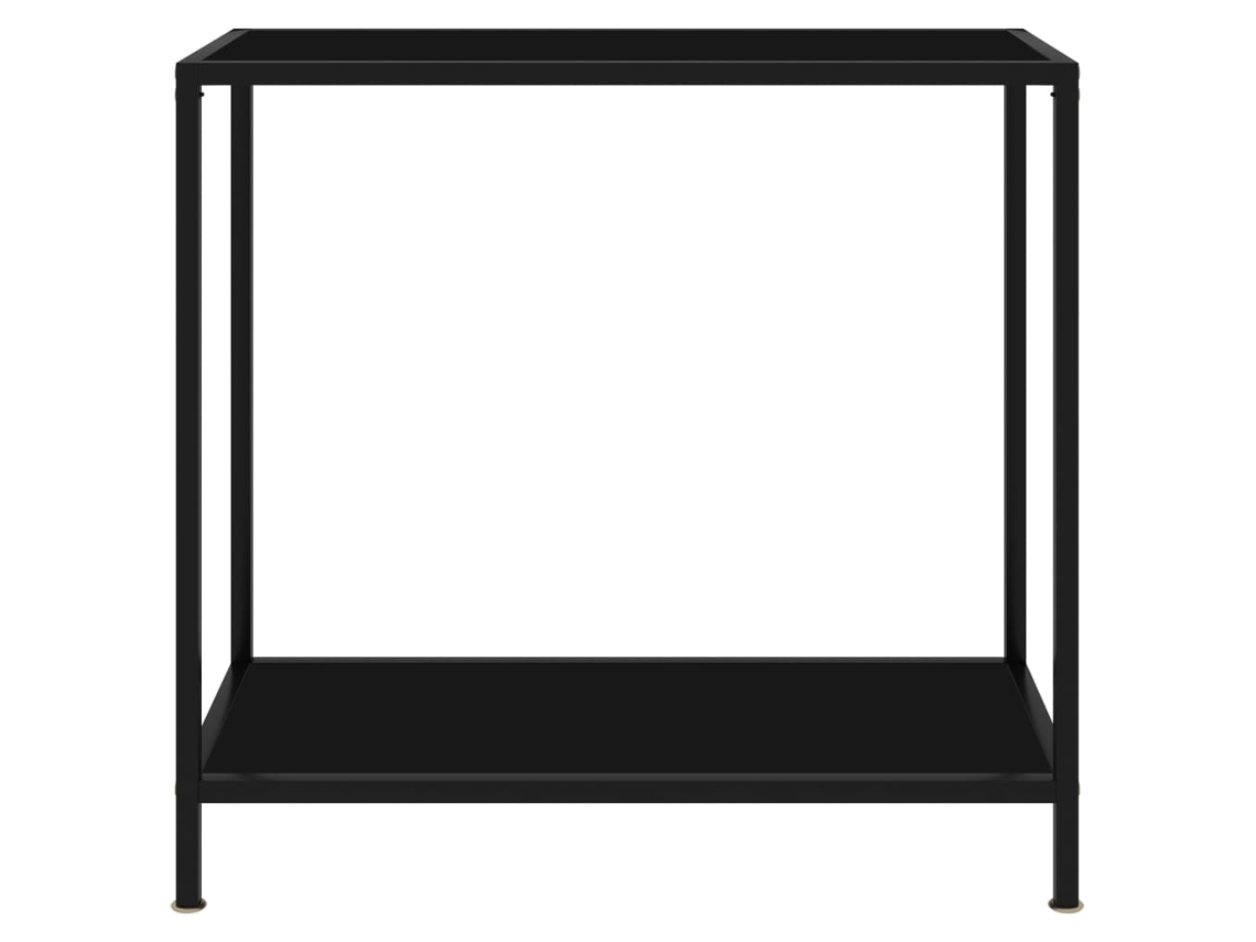 Mesa consola | Mesa de entrada | Mesa auxiliar 80x35x75 cm Cristal templado negro