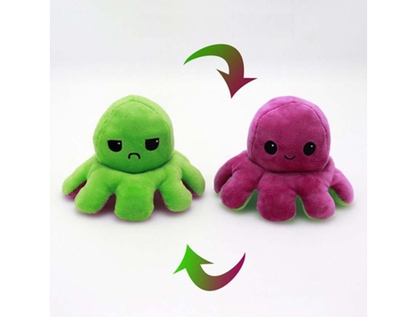 Muñeco de Pulpo Reversible de Doble Cara, Juguete de Felpa Con Tapa de Color de Vida Marina, Regalo de Navidad 09