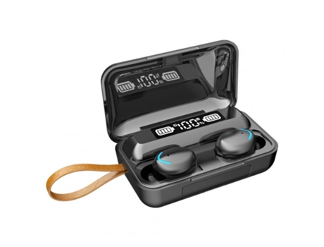 Auriculares Bluetooth True Wireless Pantalla de música deportiva impermeable digital F9 para Huawei Iphone Xiaomi Black