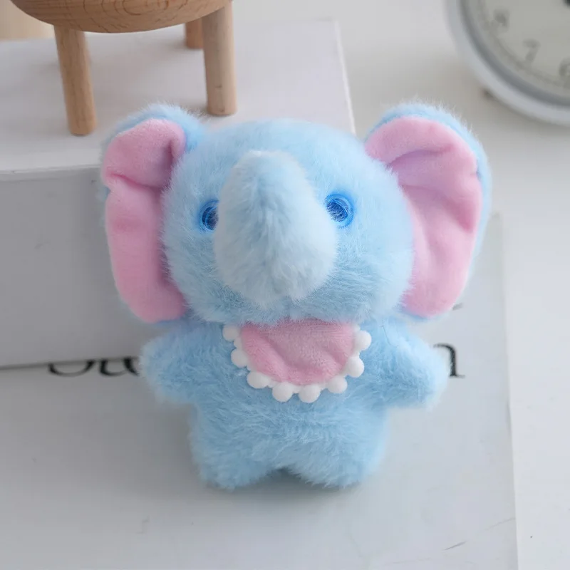 (azul) Lindo Llavero De Peluche Con Colgante De Elefante Y Bufanda