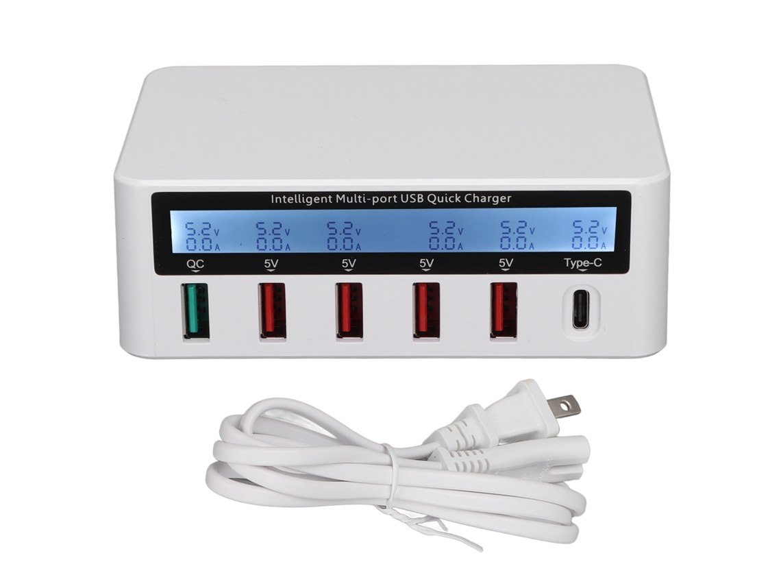 Estación De Carga Usb (6 Puertos, Carga Rápida De 40w)