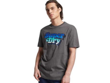 Camiseta para Hombre SUPERDRY (M - Algodón - Gris)