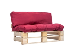 Sofá de palets para jardín con cojines de pino rojo, Dkd Home Decor