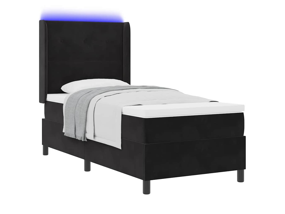Maison Exclusive - Cama Tipo Box Spring Con Colchón Negro 100 X 200 Cm Terciopelo
