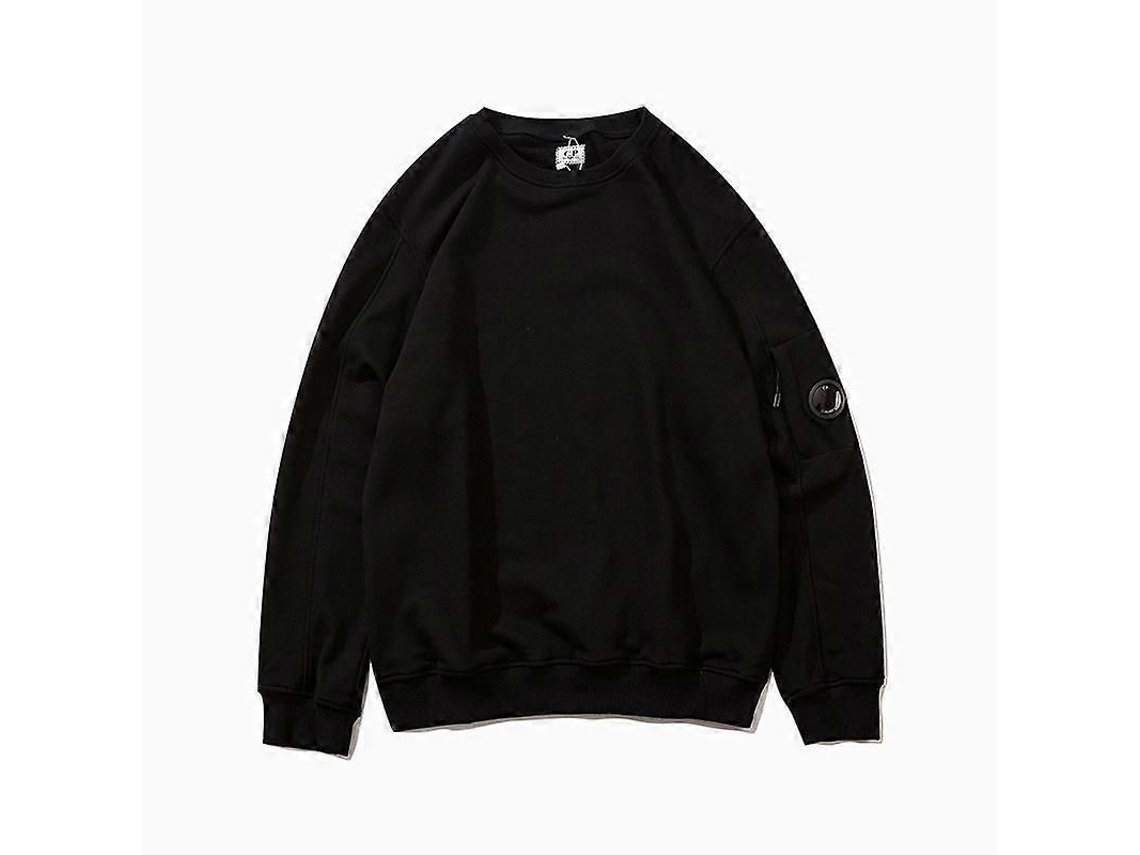 Sudadera Homem Inverno Casual Sólido Cremallera Bolsa Sem Capuz Manga Longa Algodão
