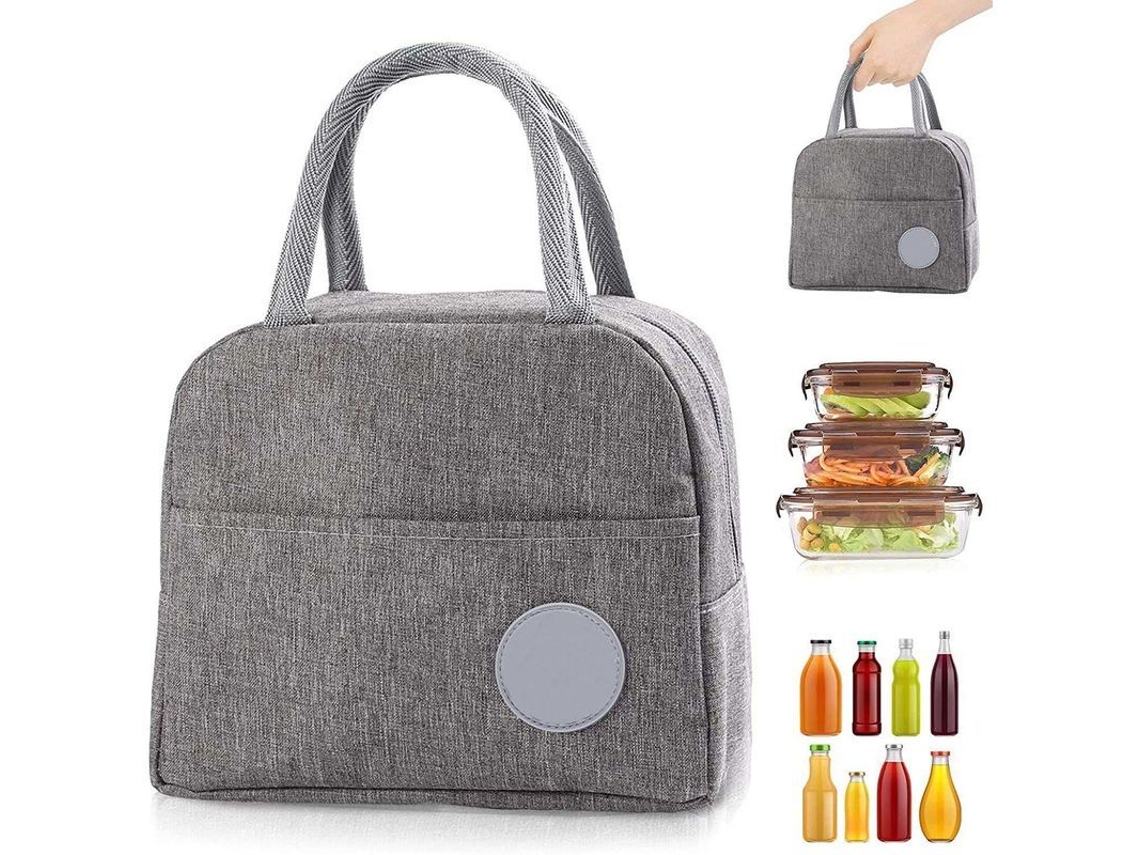Bolsa Térmica Pequeña Para El Almuerzo, Ideal Para El Trabajo, La Escuela Y Picnics (gris).