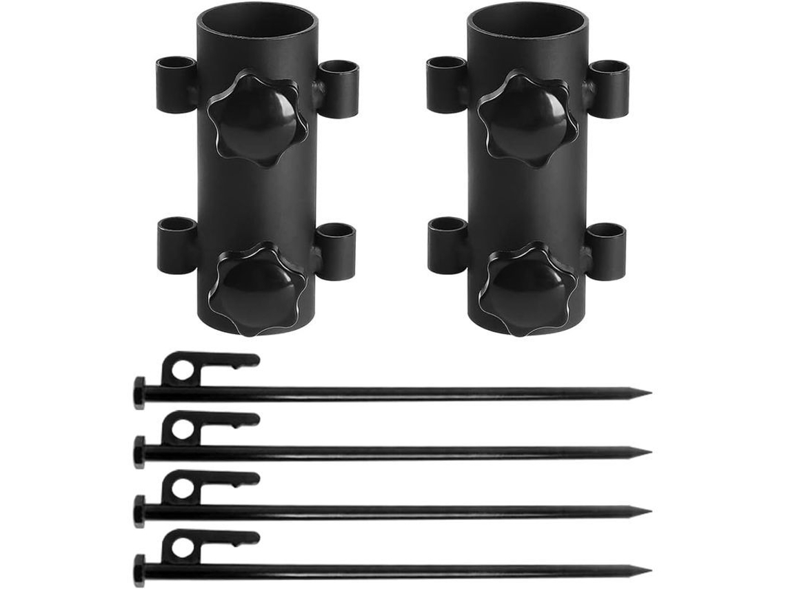2 Bases Para Sombrilla De Exterior Con 4 Clavos, 40 Cm, Soporte Extraíble (bla Egs)