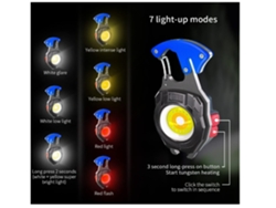 Llavero con linterna, linternas LED Chronos Lantern-0149, luces de trabajo con llavero COB, con función de calentador, recargable por USB (negro) YIZHOOD