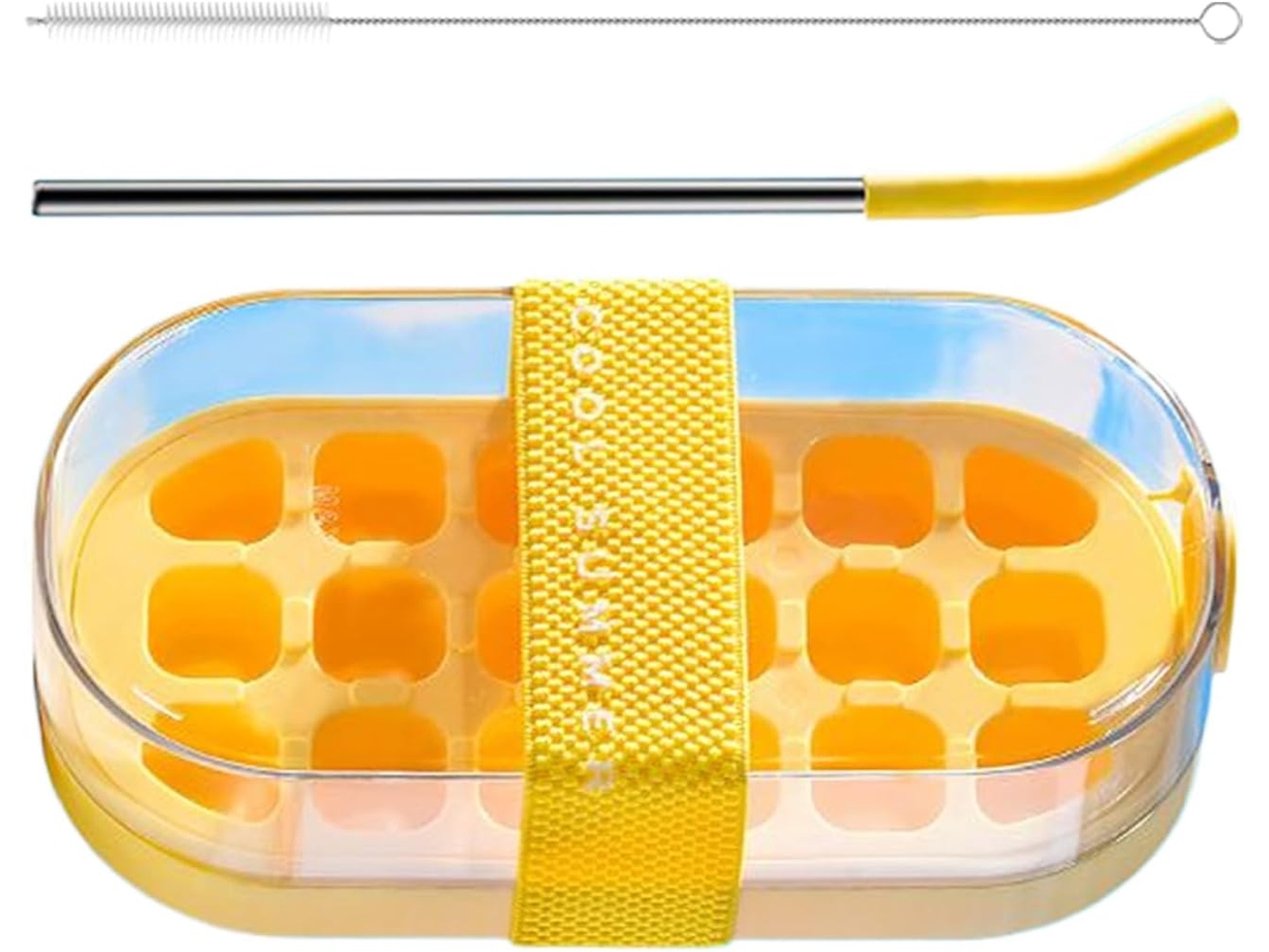 Botella portátil para prensar hielo con 18 compartimentos extraíbles para leche, zumo, etc. Gokoco
