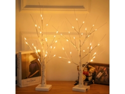 RELAVAEV Birch Iluminado Elegante, Pacote De 2 Led Branco Quente Para Decoração De Casa, Durante Todo O Ano, Criador De Atmosfera Festiva, Usb Ou 3 Baterias Aa