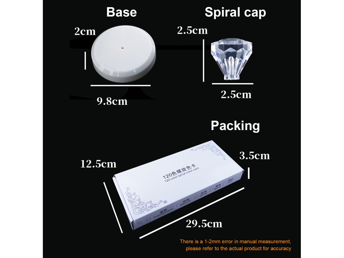 Kkml-120 Palos Tarjeta De Color Stand Spiral False Nails Display Stand For Salon Practical Tools Gel Nail Polish