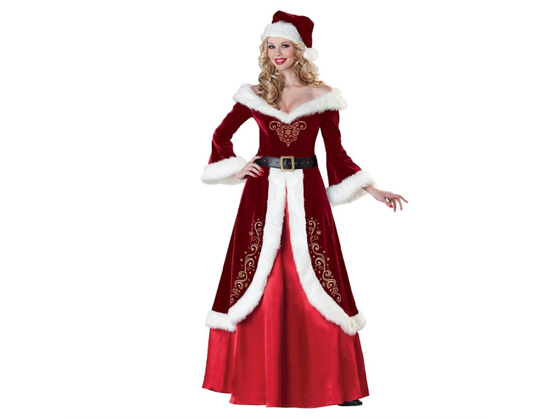 Rebe-traje De Papai Noel Bonito E Divertido Acessório De Roupa Para Mulher Tamanho Xl Para Festa Temática De Natal E Cosplay