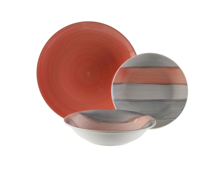 Set de Vajilla VERSA Leanne (Rosa - Gres - 18 Piezas)