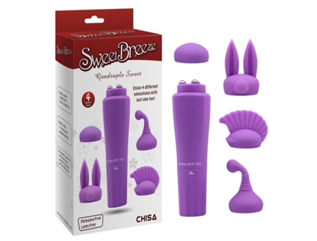 Estimulador Con 4 Cabezales Sweet Púrpura CHISA